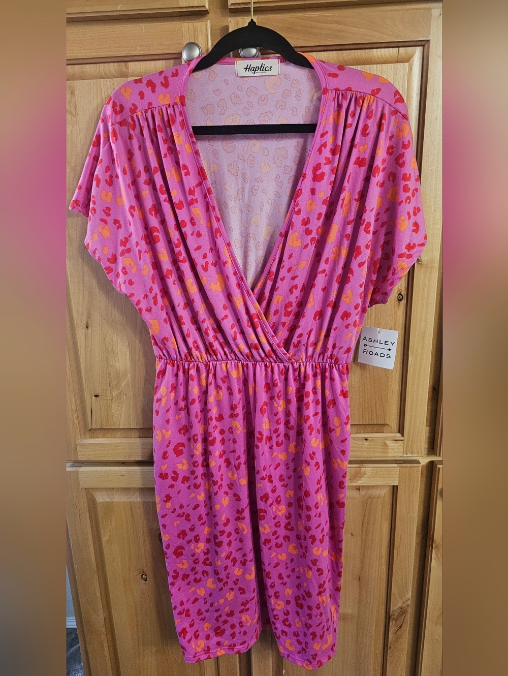 Haptics NWT Pink Printed Wrap-Style Dress